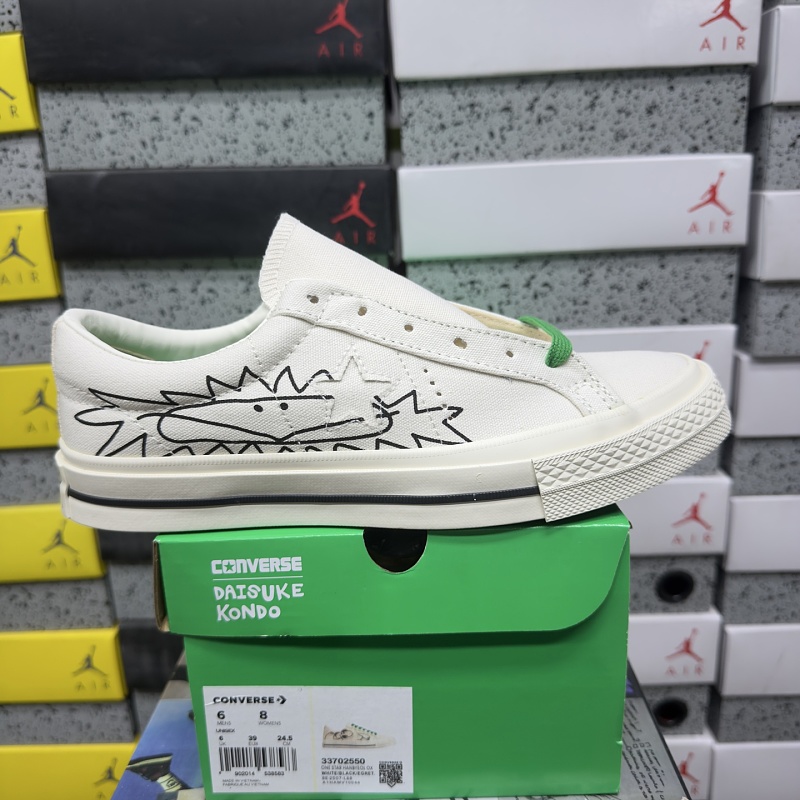 Converse White Graphic Low Top