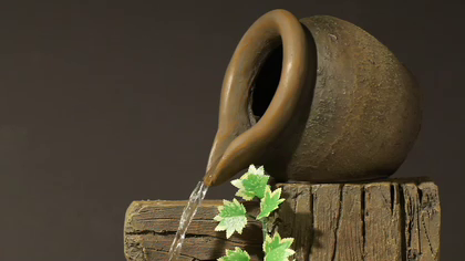 Cascading Rustic Floor Three Jugs Fountain