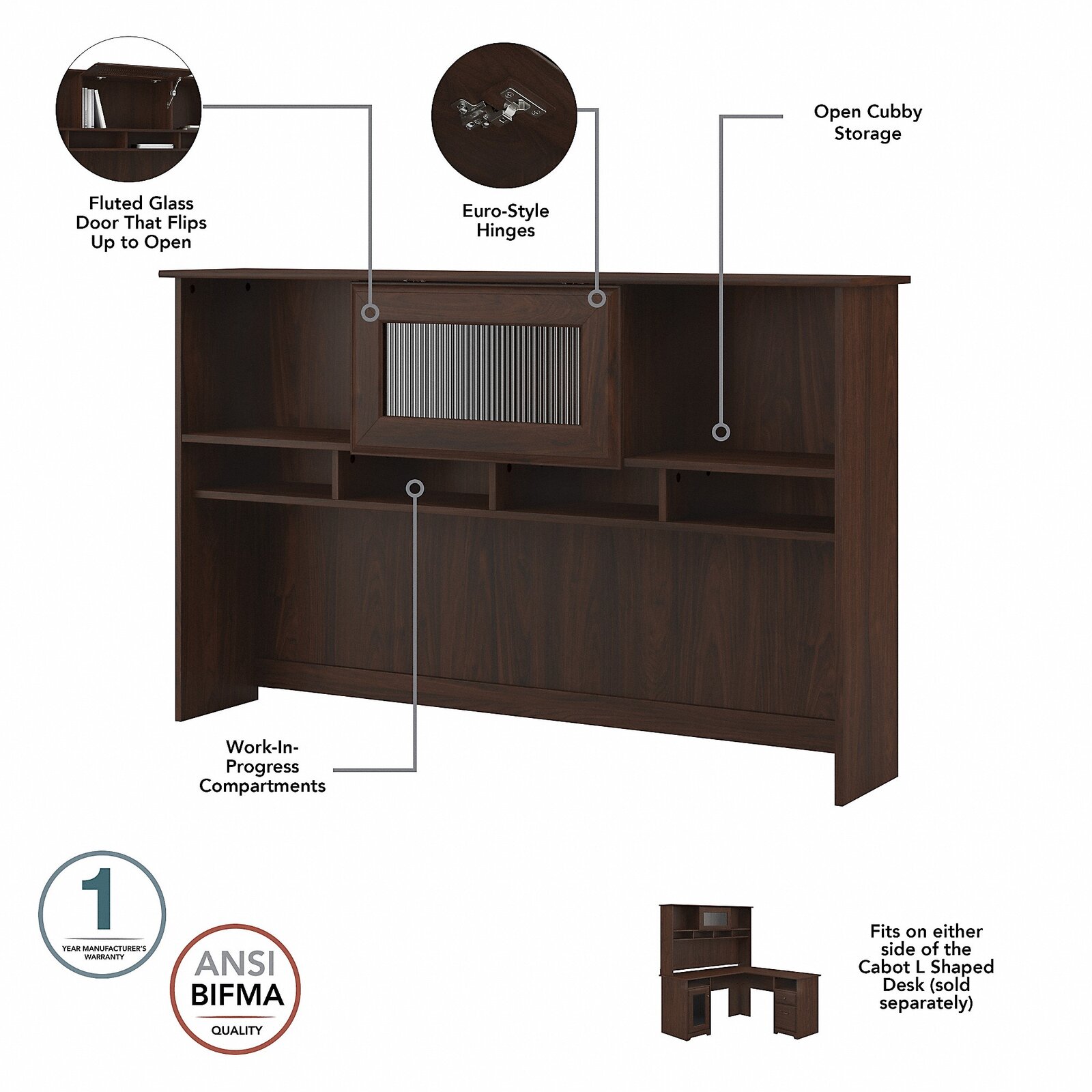 Alharby 4 Piece L-Shape Computer Desk Office Set with Hutch