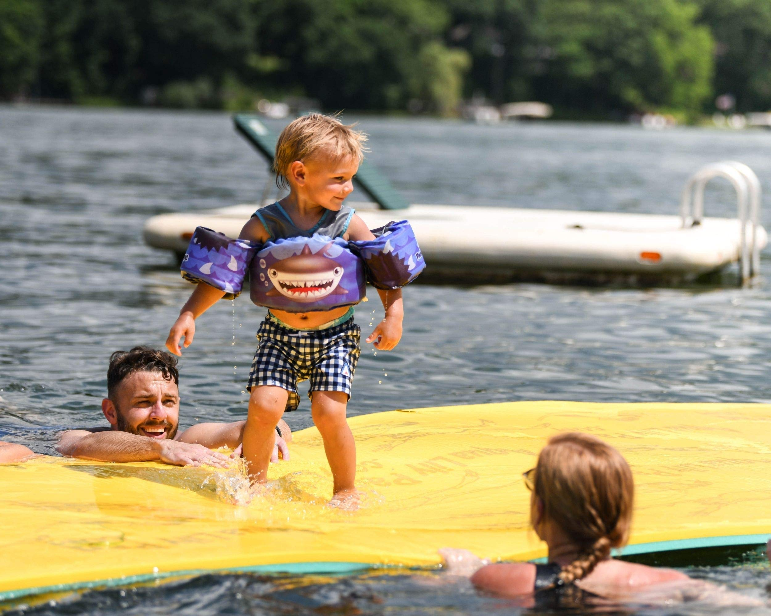 Floating Water Mat, 2 Layer FlexCore Green / Yellow Foam Raft
