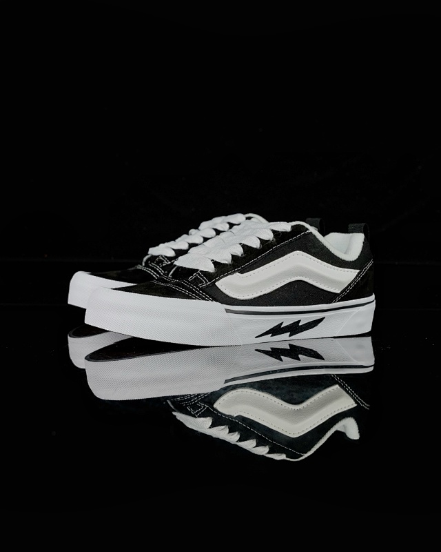Vans Knu Skool Black White Lightning Chunky Sneakers