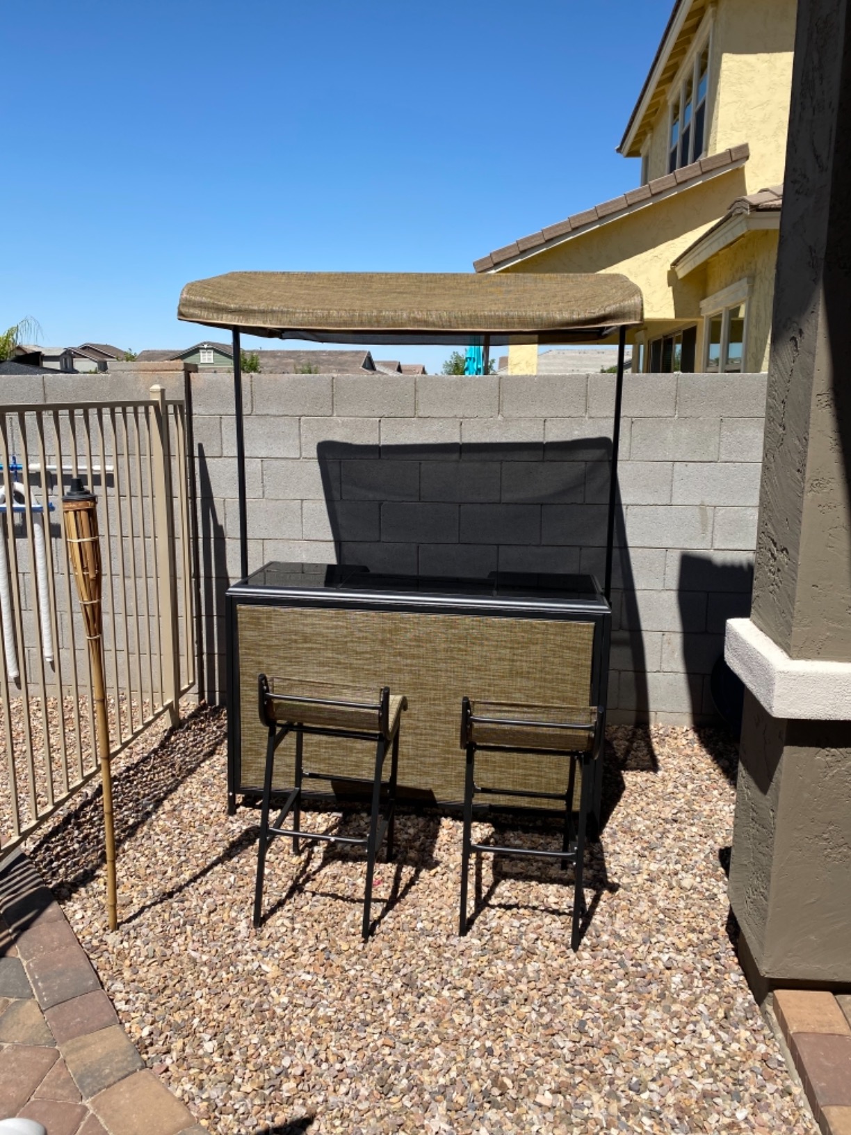 3 Pcs Bar Set for 2 with Canopy