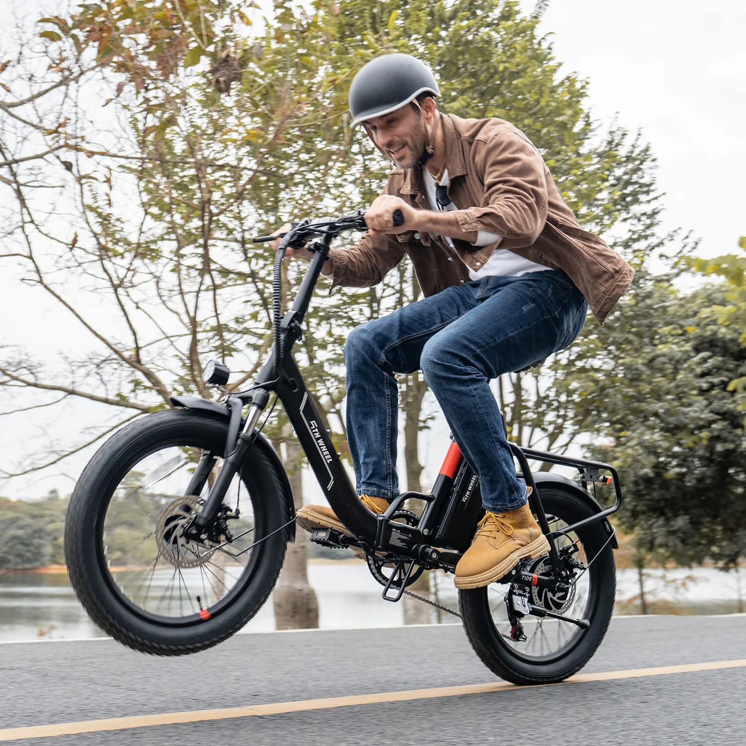 5TH WHEEL W11B-W 20in Folding Electric Bike, 500W, White