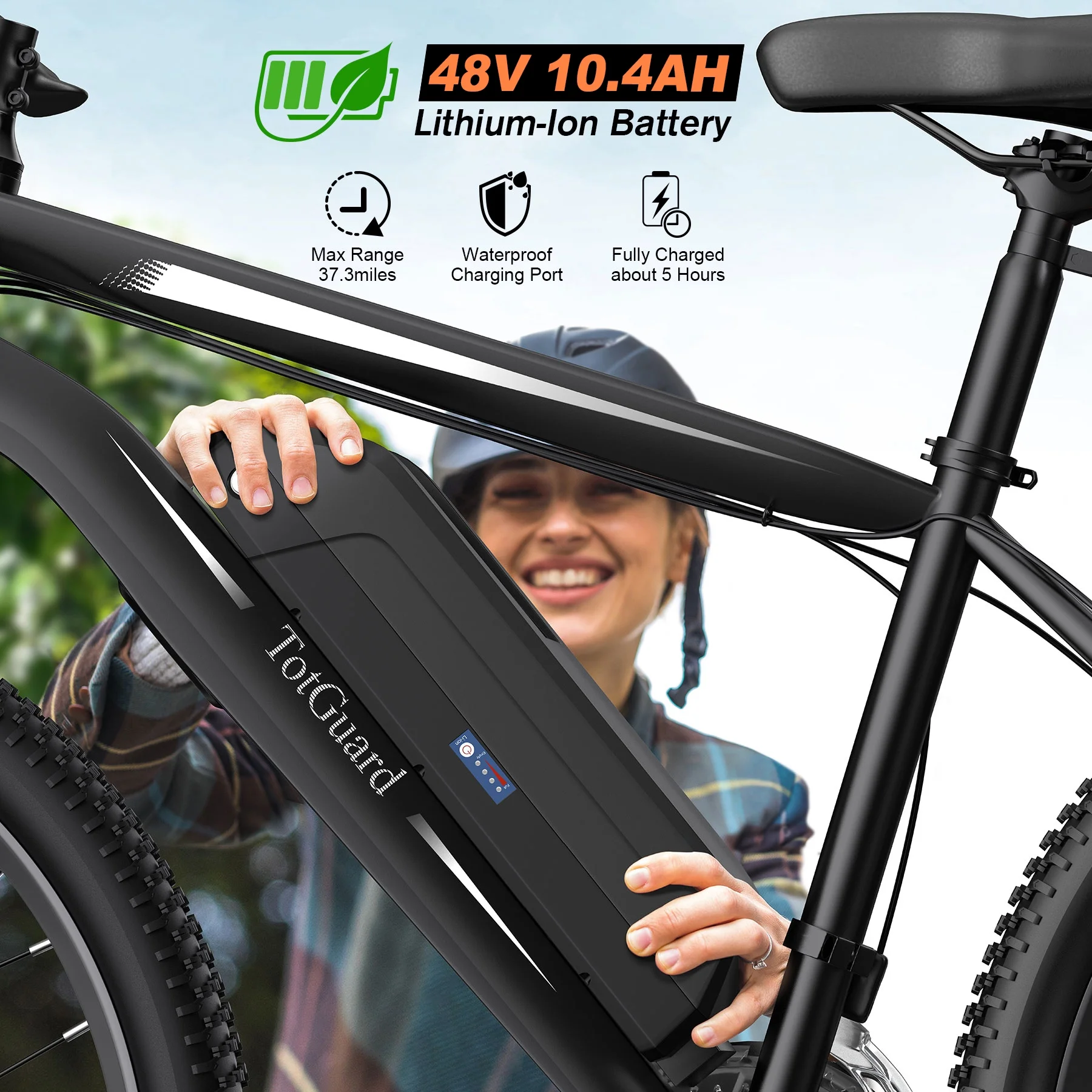 TotGuard 27.5in Electric Mountain Bike, 500W, 48V 10Ah
