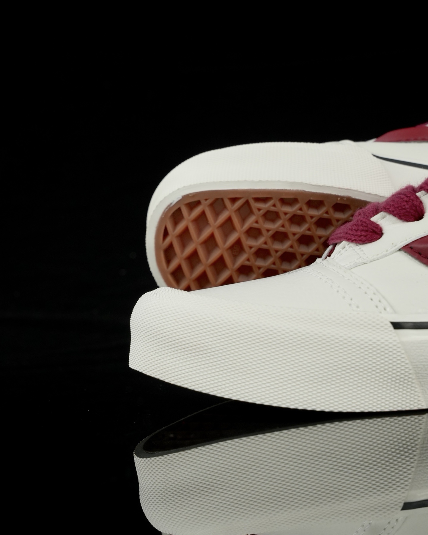 Vans Knu Skool White Red Leather Chunky Sneakers