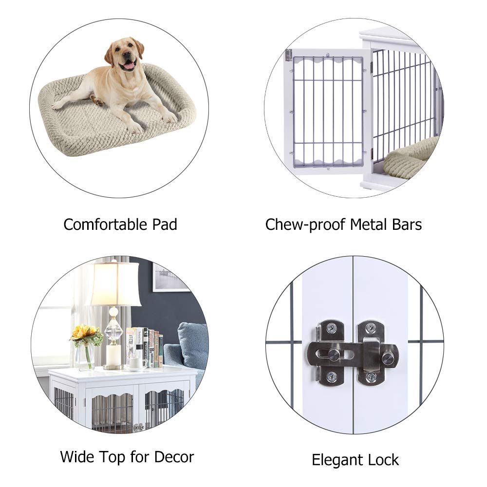 Furniture Style Dog Crate End Table with Cushion
