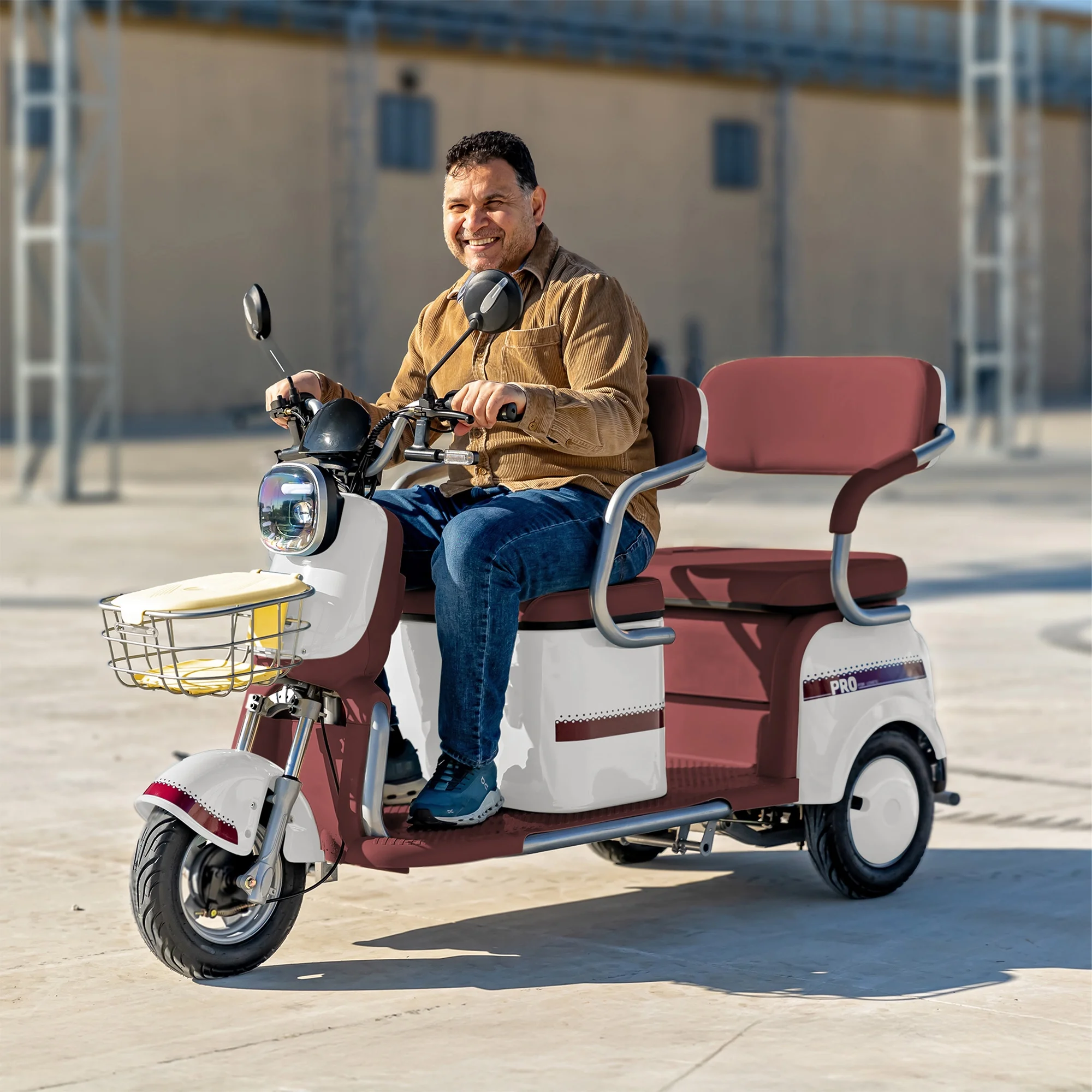 Massimo MGC Two-Seat 3-Wheel Electric Cart, Blue