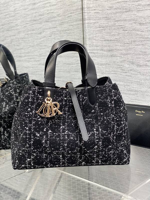 Dior Toujours Tote Bag Medium Black Tweed