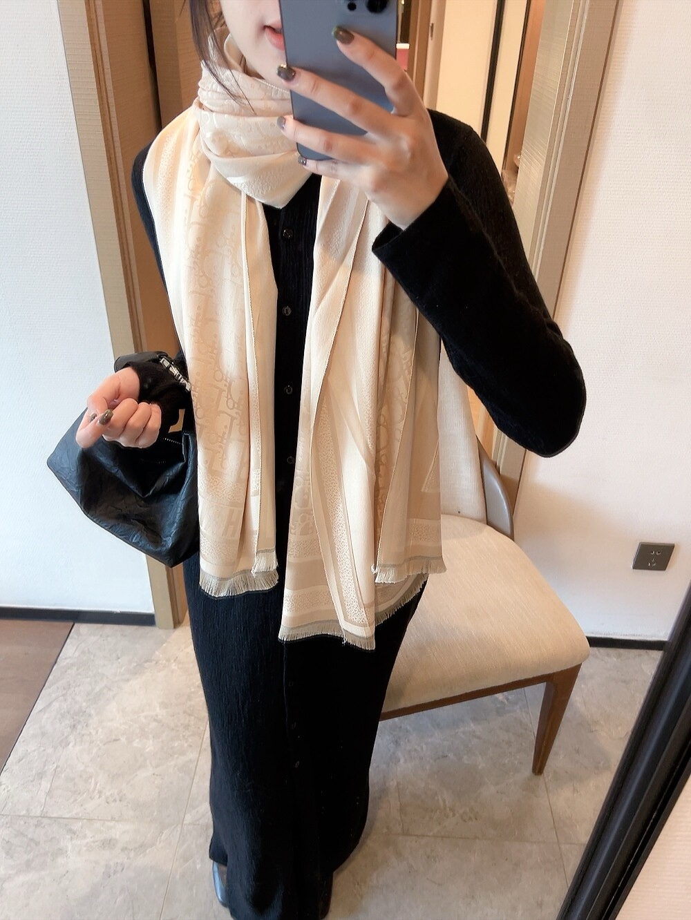 Dior Scarf Beige 65 x 180 cm