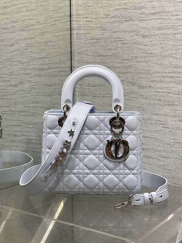 Lady Dior Small Bag White Silver Hardware