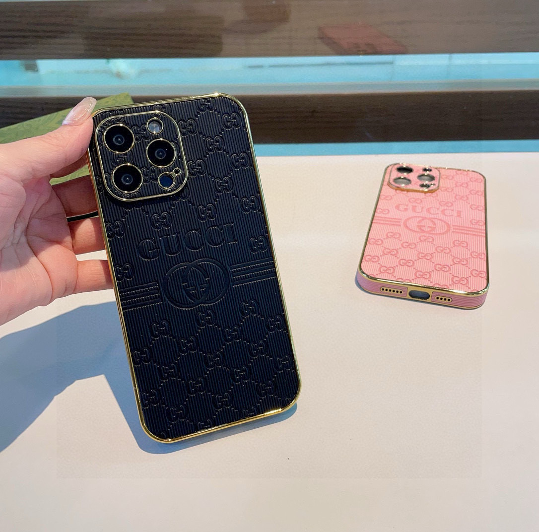 Gucci Electroplated Side Embossed Phone Case | Full Coverage Precision Cutout