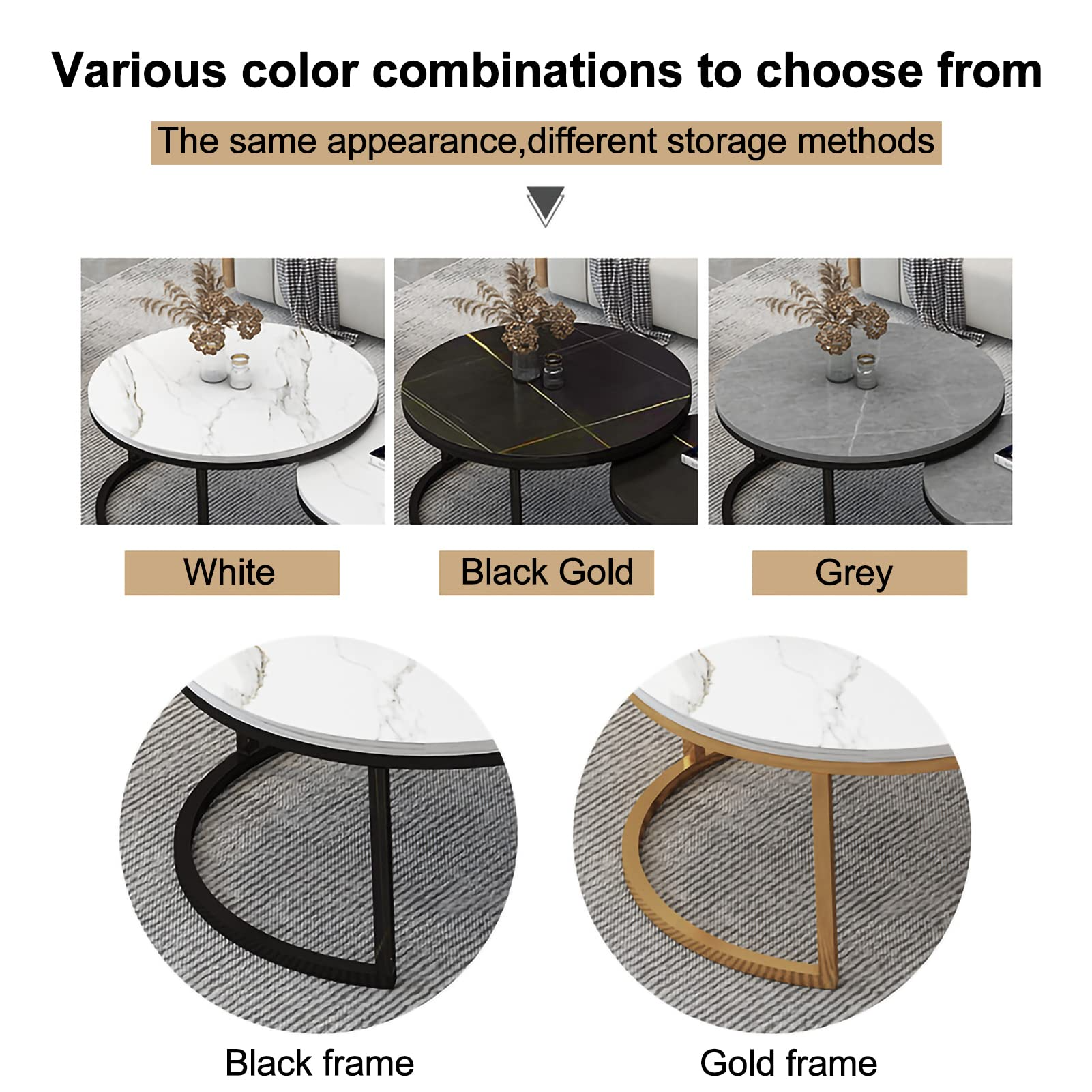 Round Coffee Table Set of 2