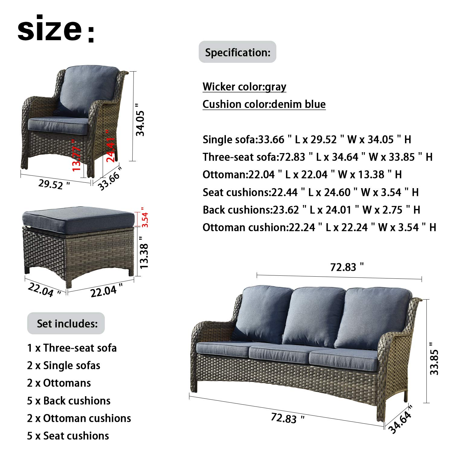 Patio Furniture Sets Conversation Set All Weather Wicker High