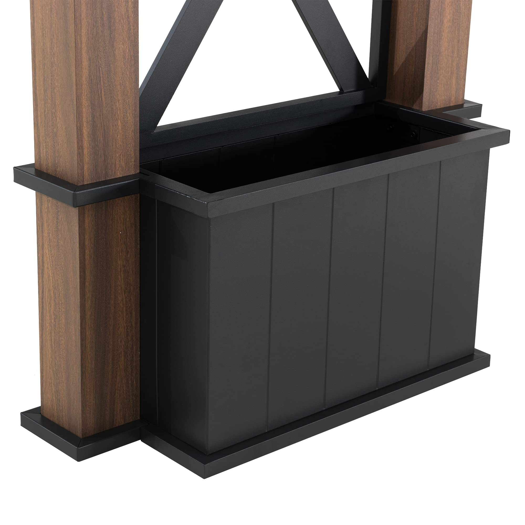 Outdoor Steel Hardtop Gazebo with Planters & Ceiling Hook for