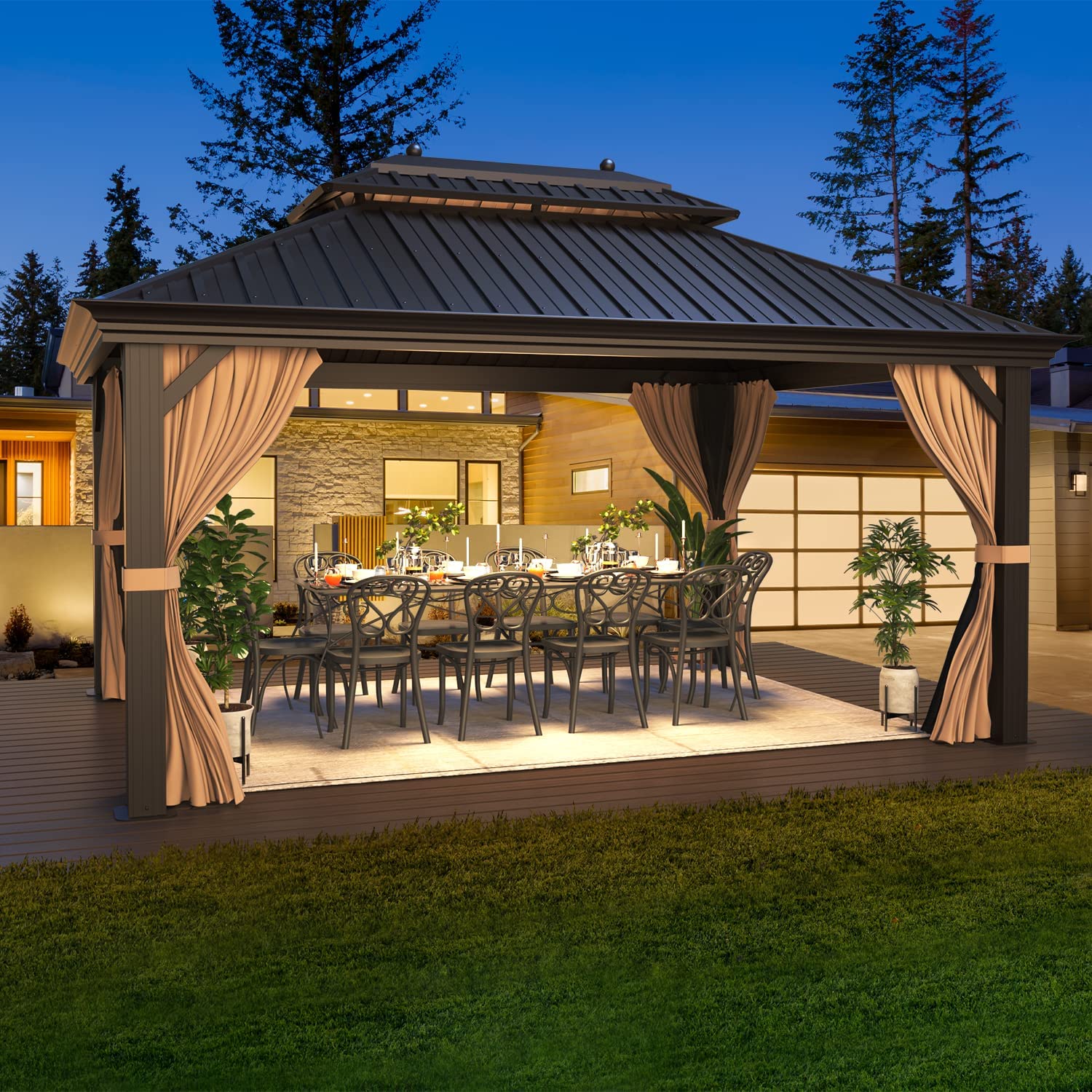 Hardtop Gazebo Galvanized Steel Gazebo Canopy for Garden