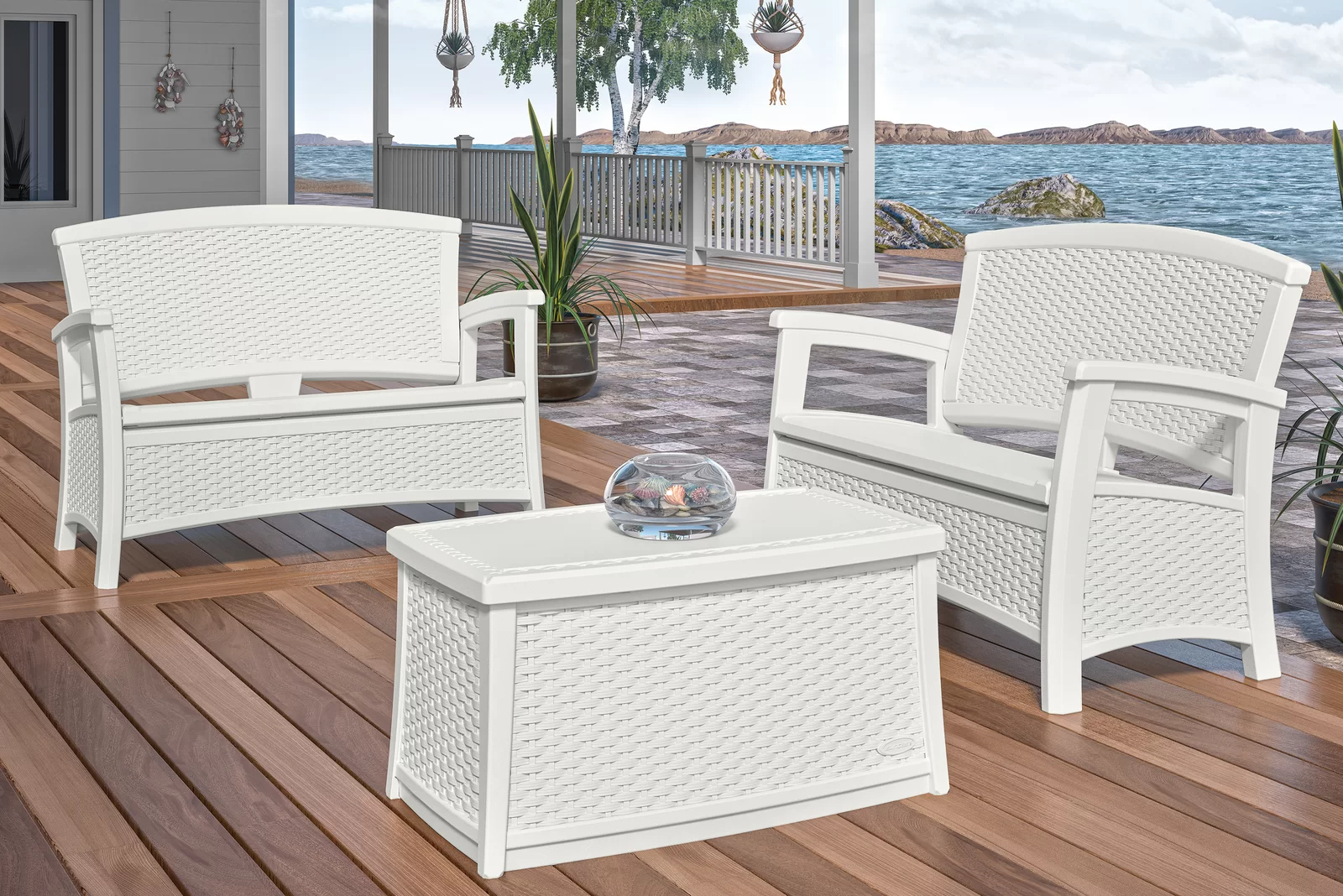 Outdoor Elements Storage Bench