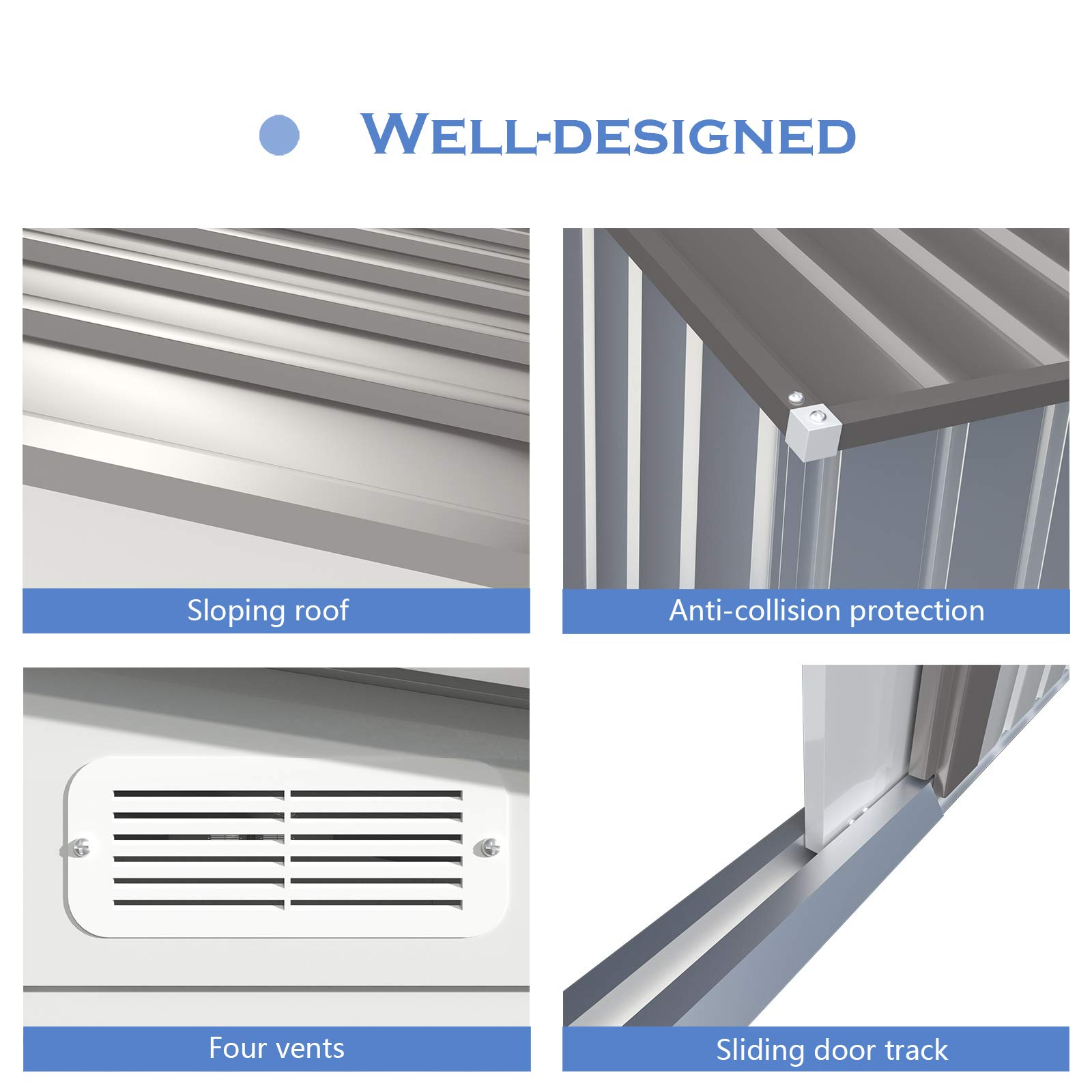 Outdoor Metal Storage Shed withFloor Frame