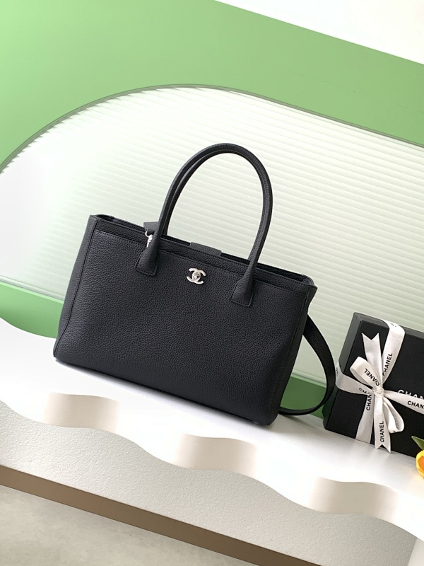 Chanel AS2157 Black Silver Cerf Tote