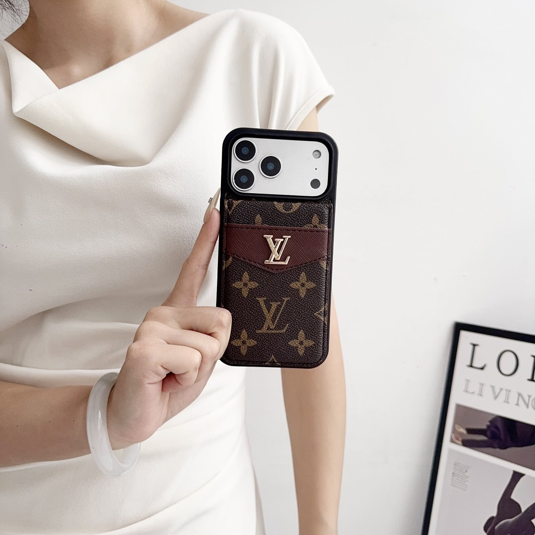 Luxury LV & Gucci Monogram Card Holder Wallet Phone Case