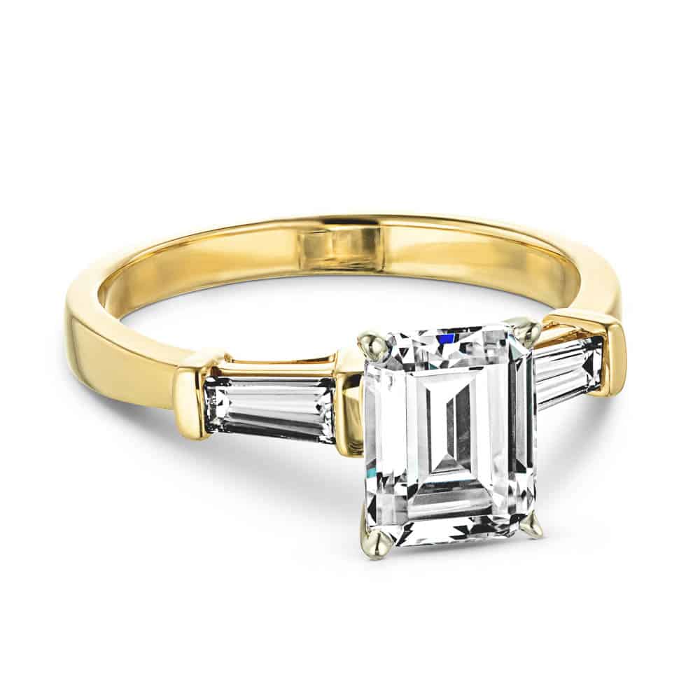 Abigail Pear Lab Grown Diamond and Tapered Baguette Three Stone Engagement Ring