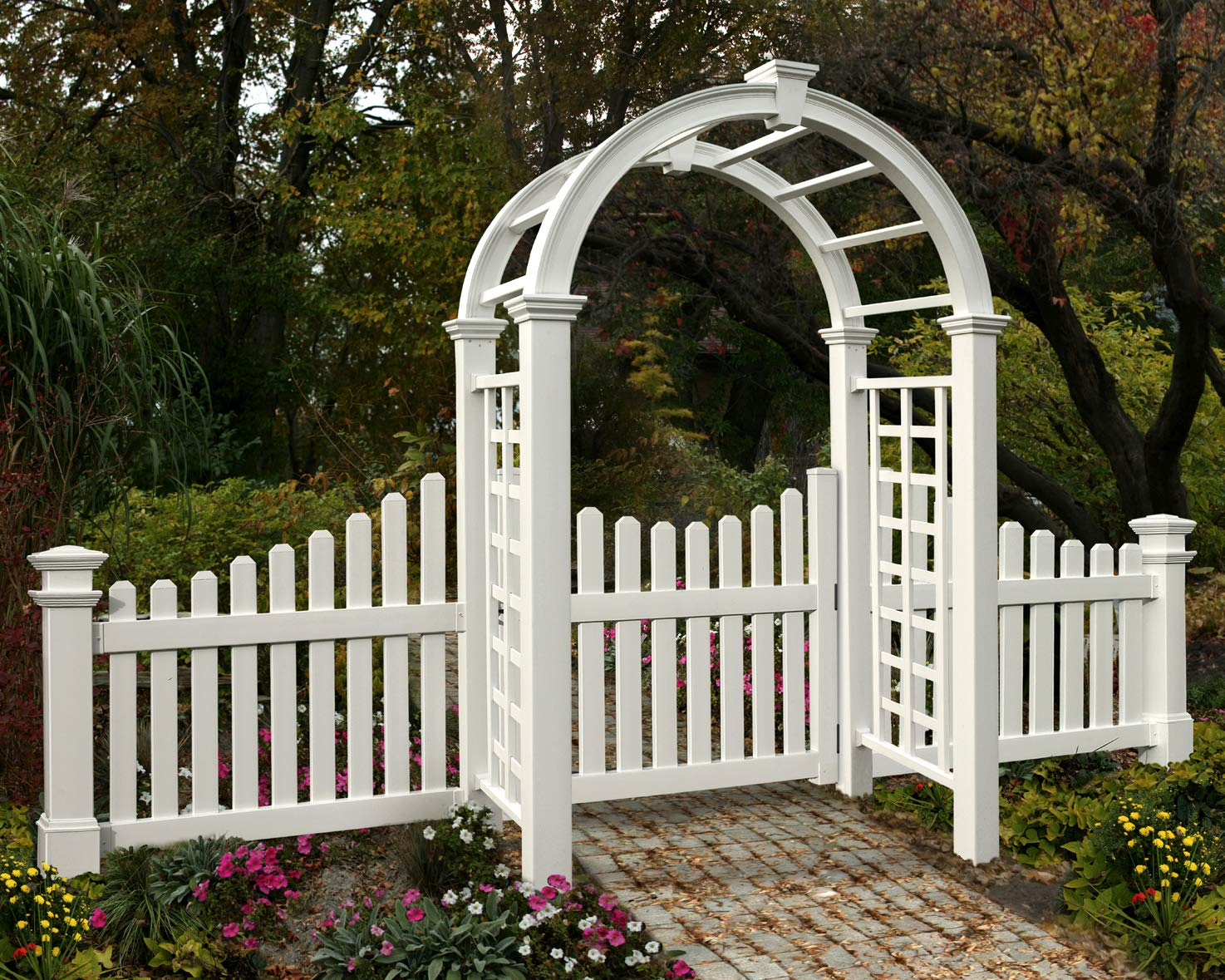 New England Nantucket Deluxe Arbor and Cottage Picket Gate