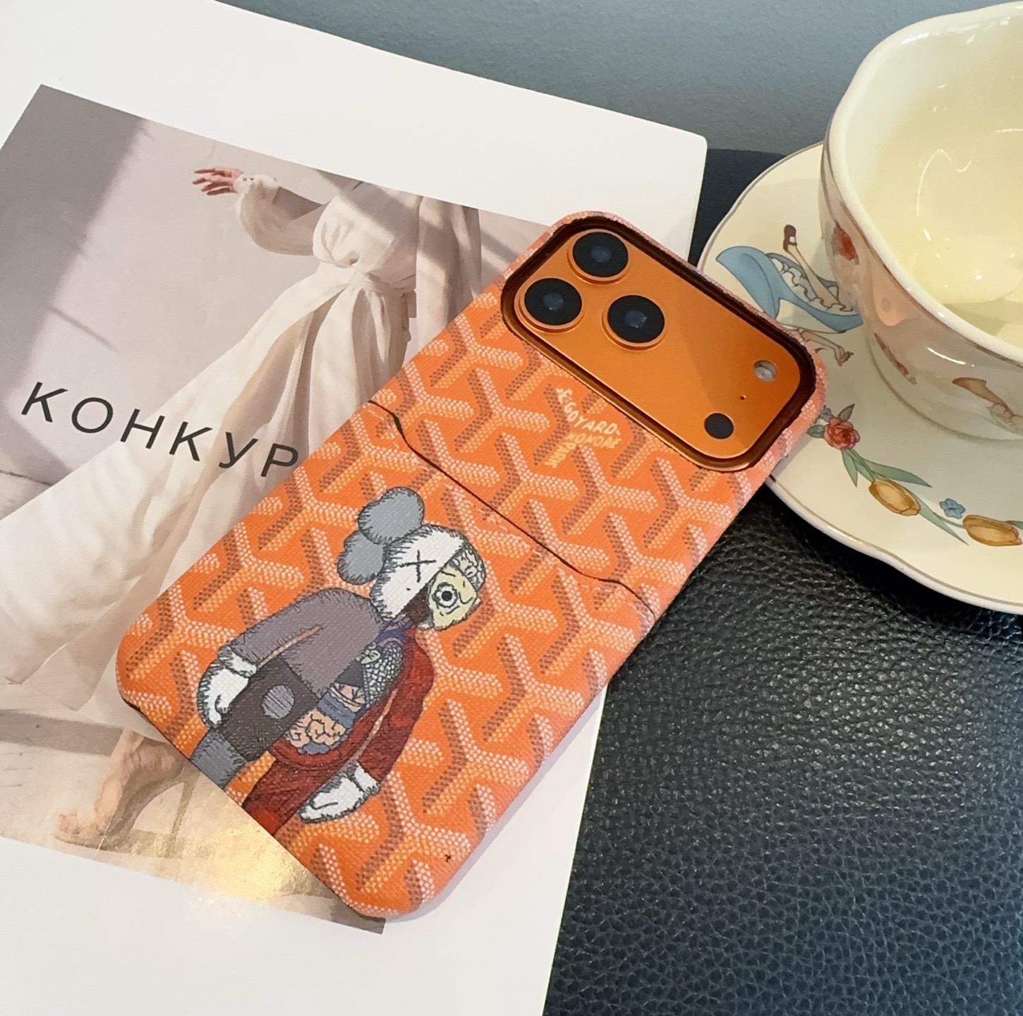 Goyard X KAWS Skeleton Collage Monogram Card Holder Luxury Phone Case