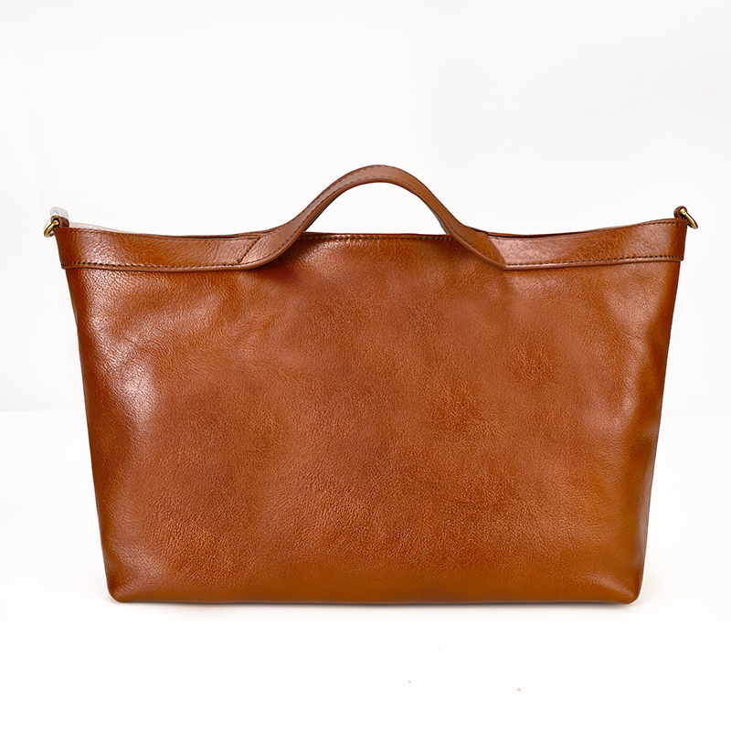 Full-Grain Leather Tote Bag Cognac