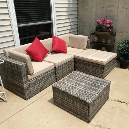 5 PATIO SET WICKER Modular Sofa