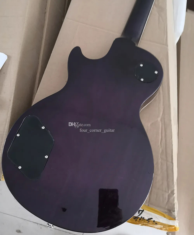 6 Strings Purple Electric Guitar EMG Pickups Rosewood Fretboard Abalone Binding