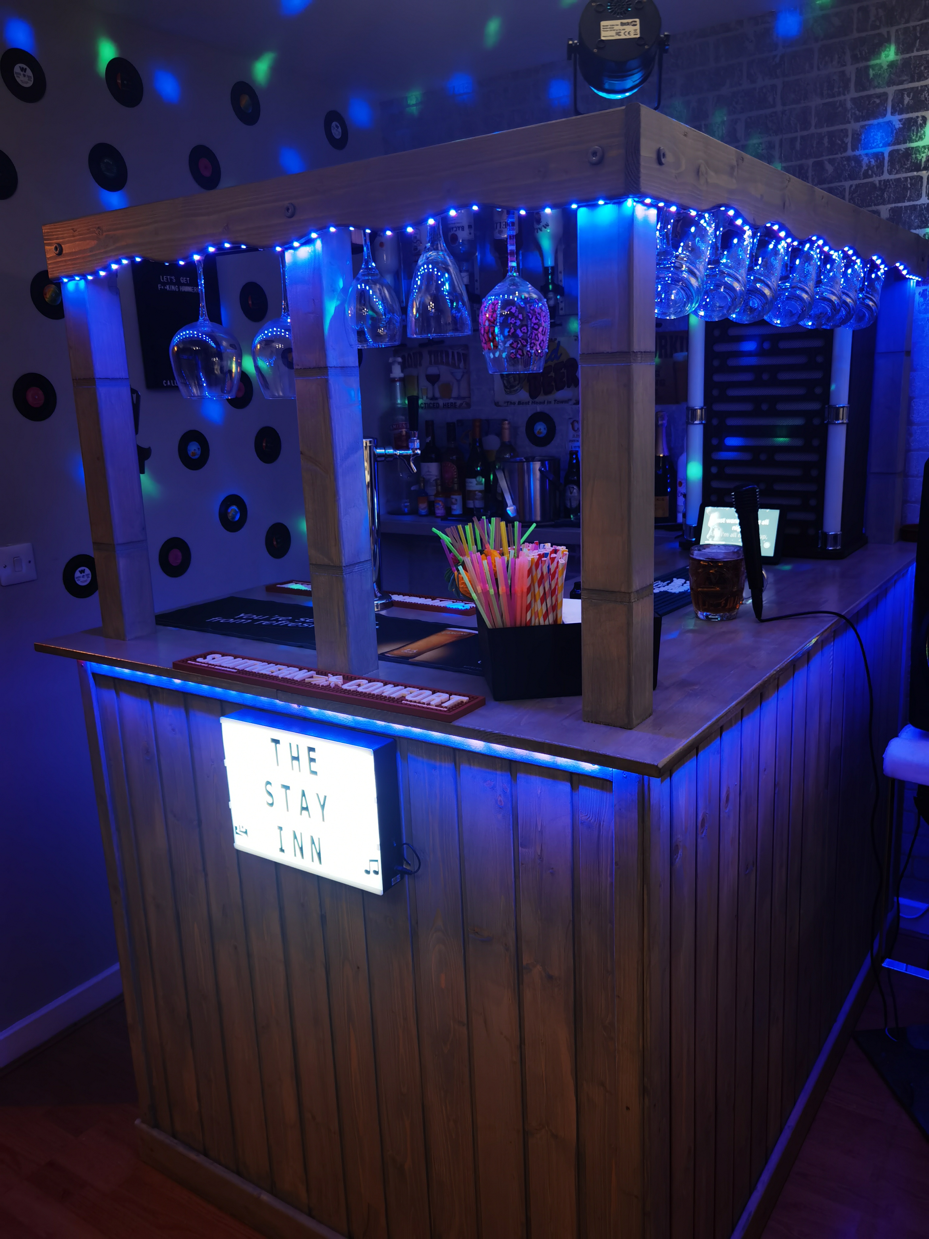 Corner Bar Counter Man Cave Home Bar Party Barware Wood Summer