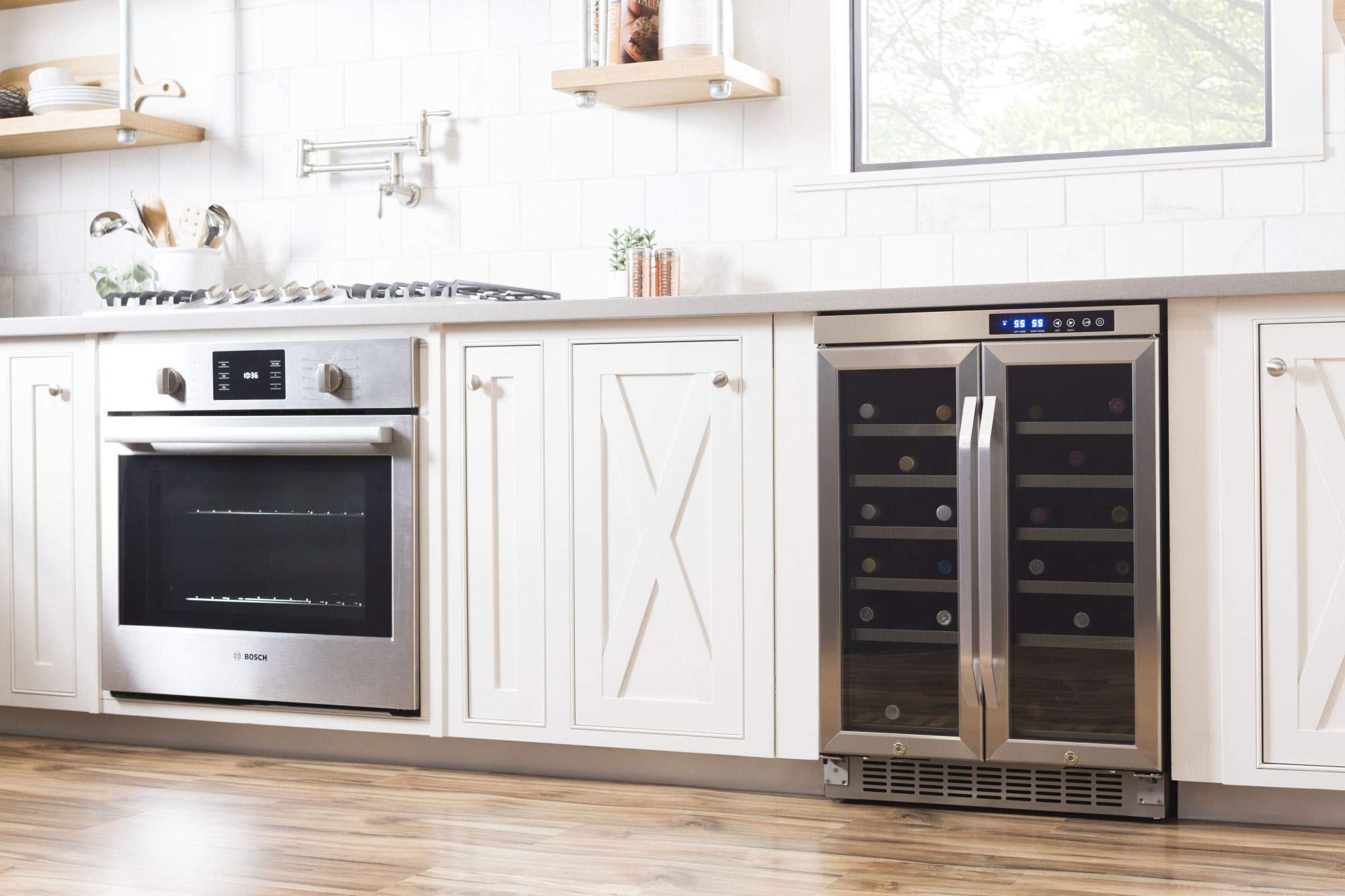 EdgeStar 36 Bottle Built-In Dual Zone French Door Wine Cooler