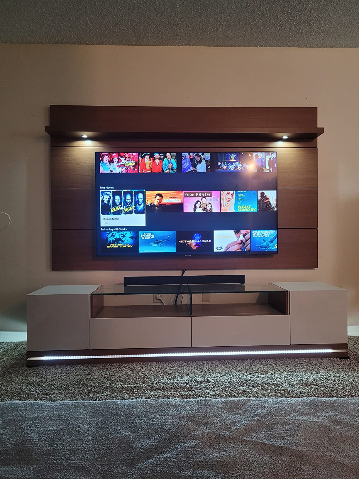 Vanderbilt TV Stand and Cabrini 2.2 Floating Wall TV Panel with