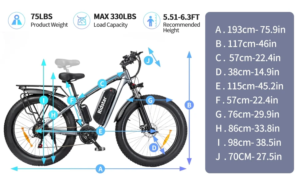 26in Dual Motor Electric Mountain Bike, 3000W Peak, 48V 23Ah