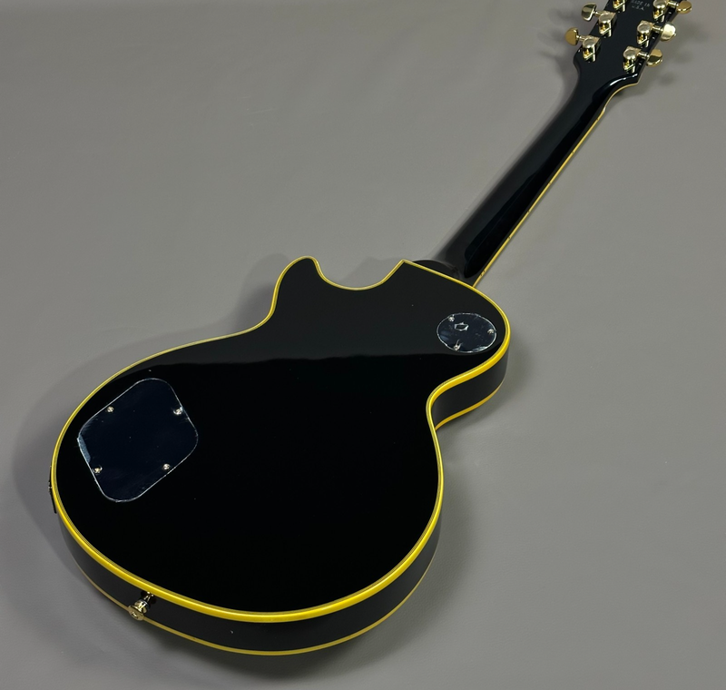 High Quality Lp Black Electric Guitar Mahogany Body Yellow Binding