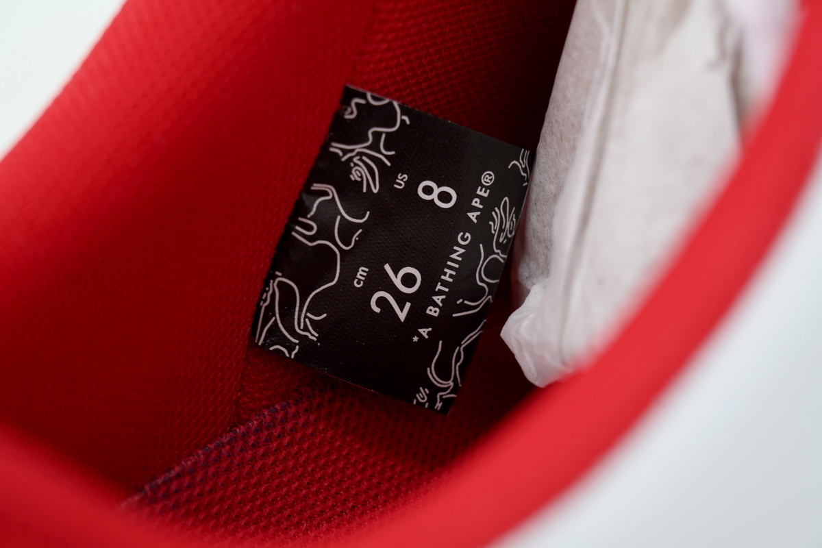 A Bathing Ape Red And White Big Star OZXSHMX 91314M