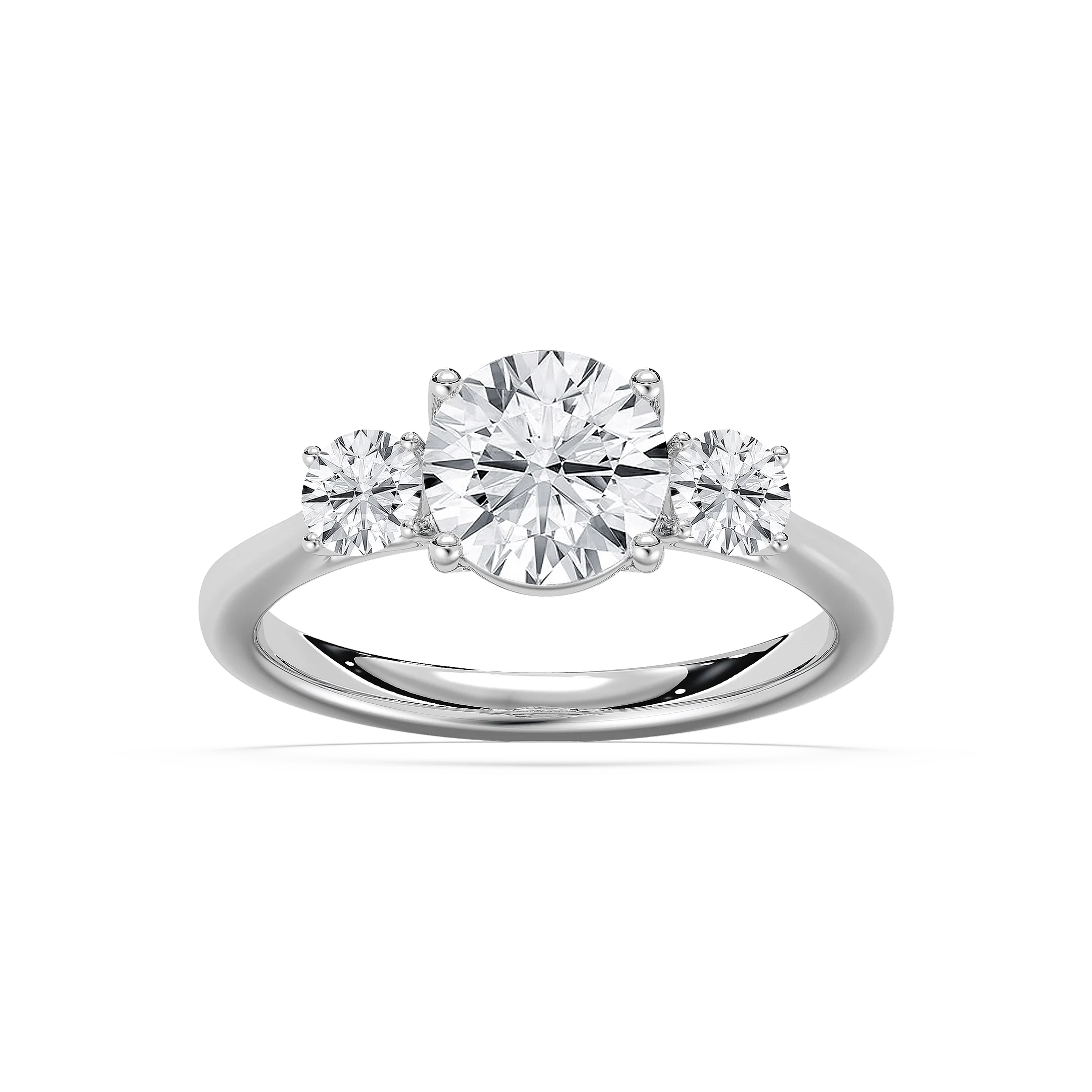 Annie 2 ctw Round Lab Grown Diamond U-Shaped Three Stone Engagement Ring