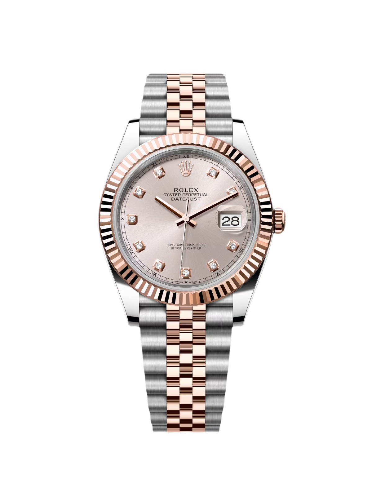 【Super Clone】RLX Datejust 41mm 126331 Sundust Diamond Jubilee Steel and Everose Gold Watch