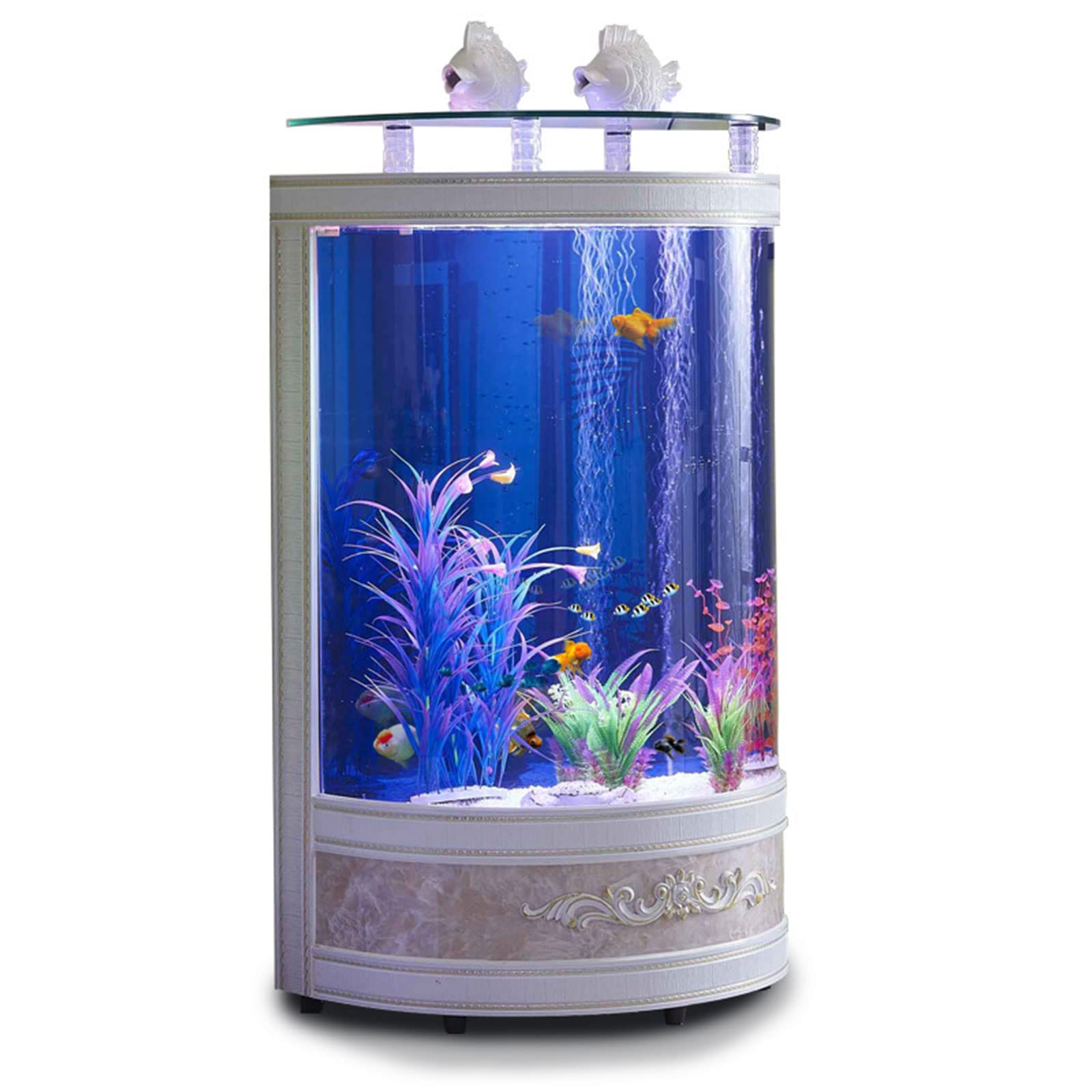 Semi-Circular Fish Tank Aquarium Living Room