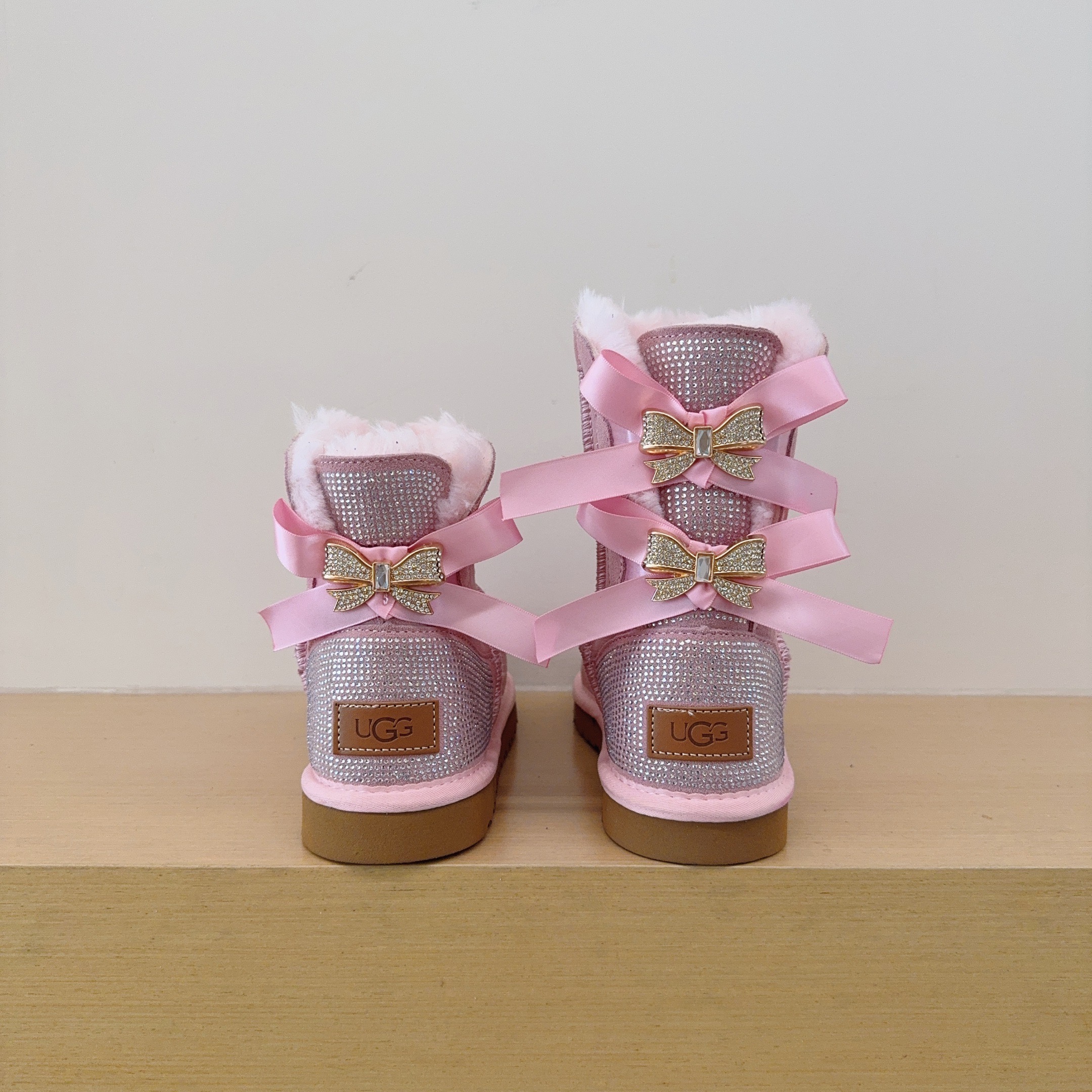 UGG Kids 78 Single Ribbon Rhinestone Shoes