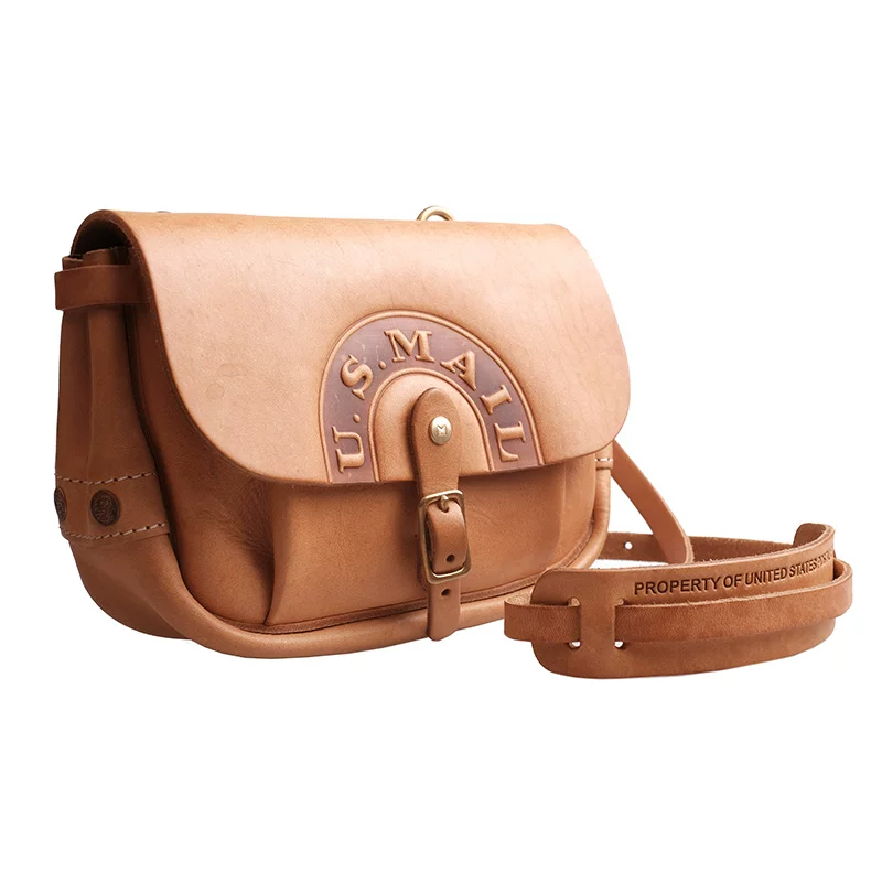 Cowhide tree paste leather retro shoulder messenger bag