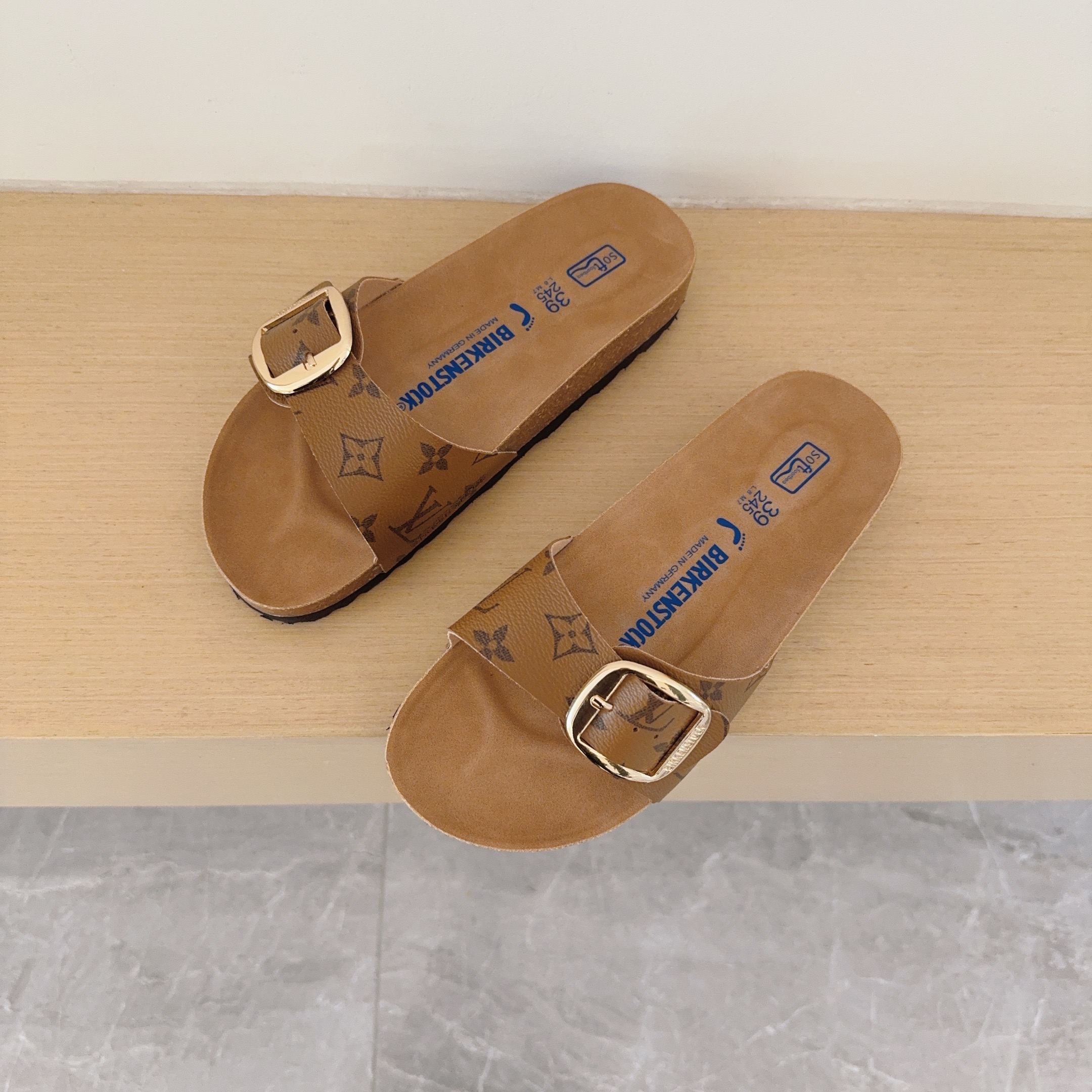 Birken-Style Big-Buckle Sandals