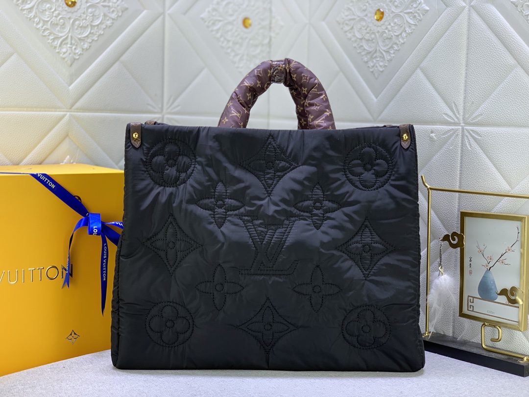 LV onthego econyl monogram handbag