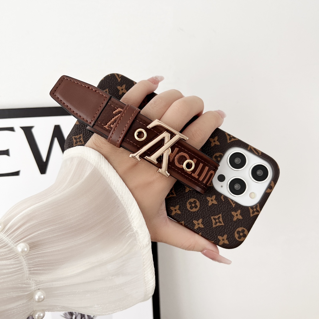 Louis Vuitton Classic Monogram Wrist Strap Luxury Phone Case