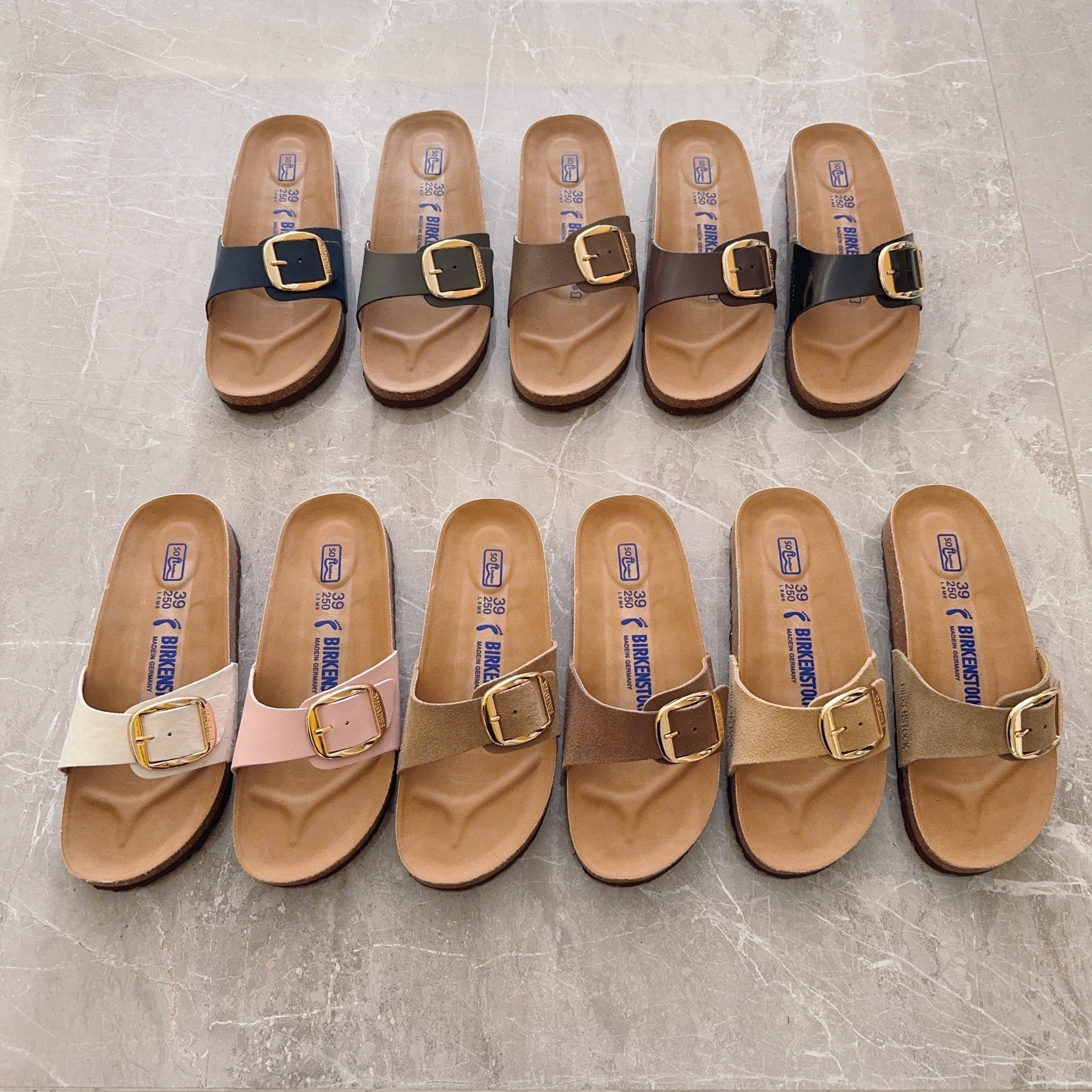 Birken-Style Big-Buckle Sandals