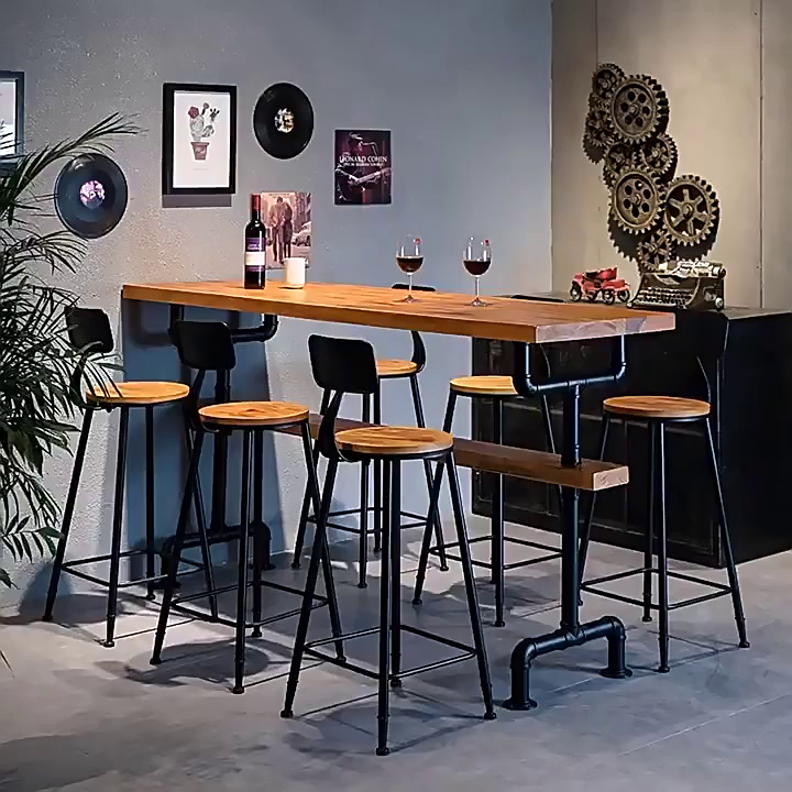 Table Rock Plate Bar Table Light Luxury Long High Home Chair