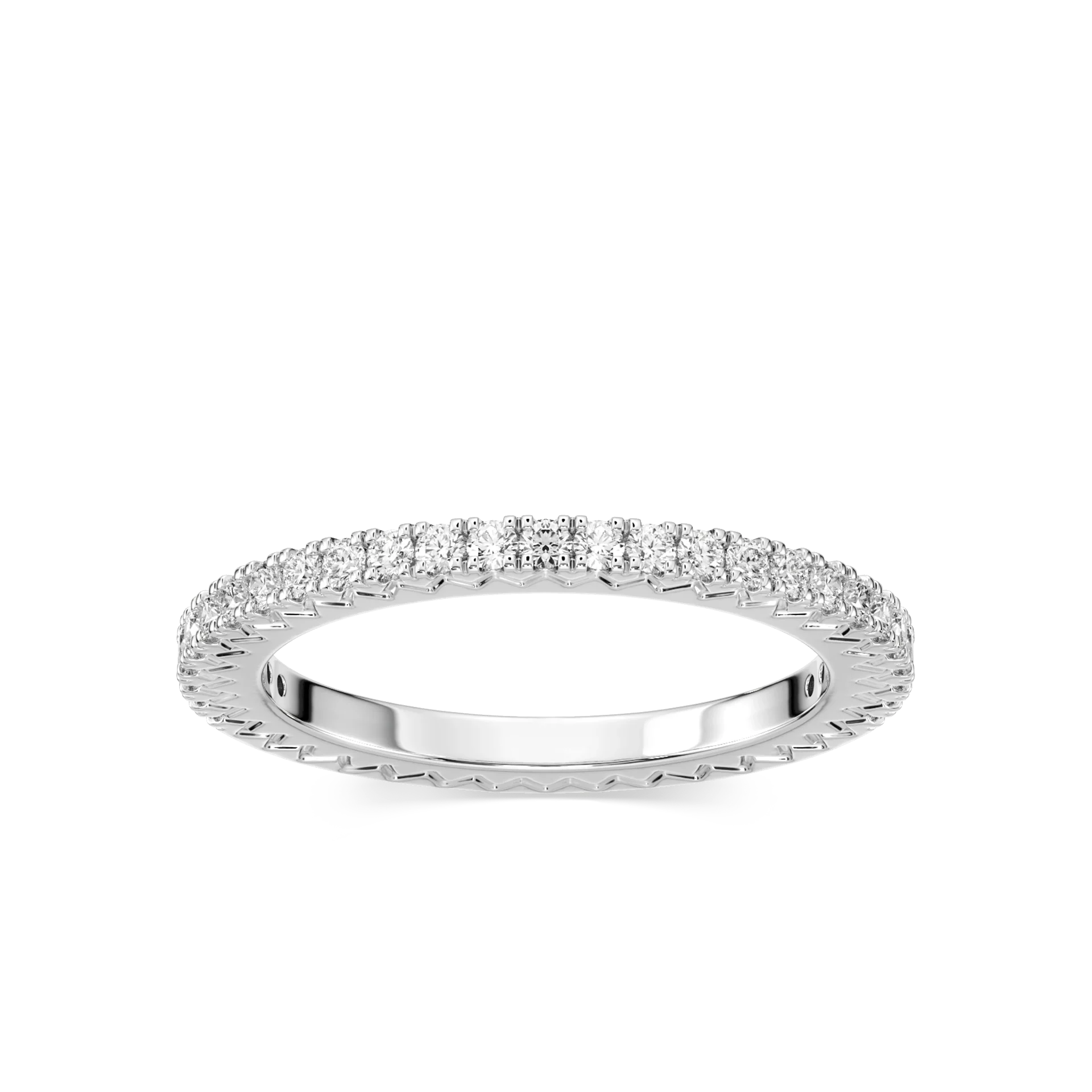 Marilyn 1/3 ctw Round Lab Grown Diamond Grooved Profile Band