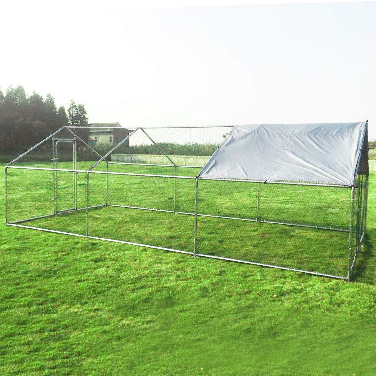 10'x20'x6.4' Large Walk-in Hen House with Cover