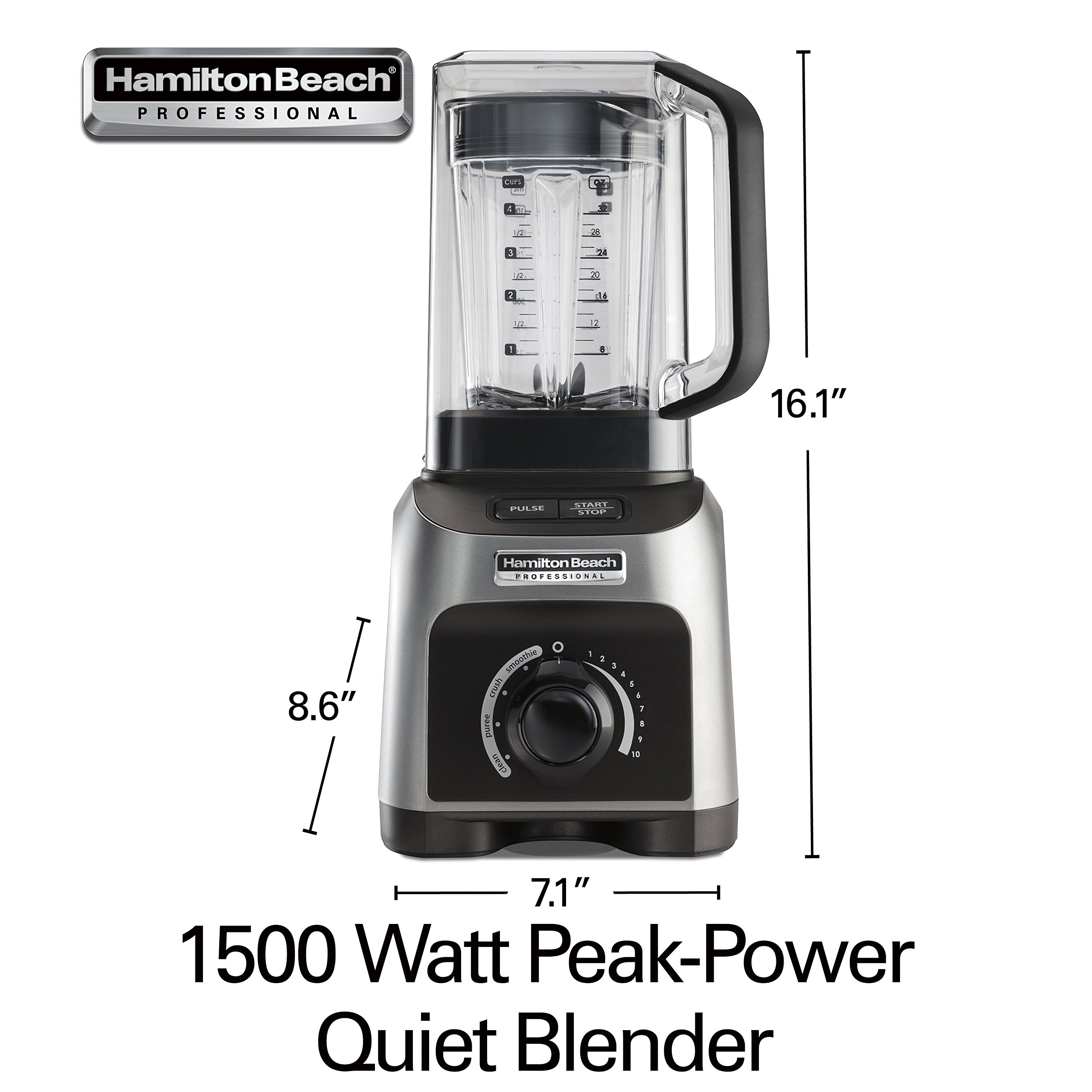 Quiet Shield Blender, Silver, 1500w