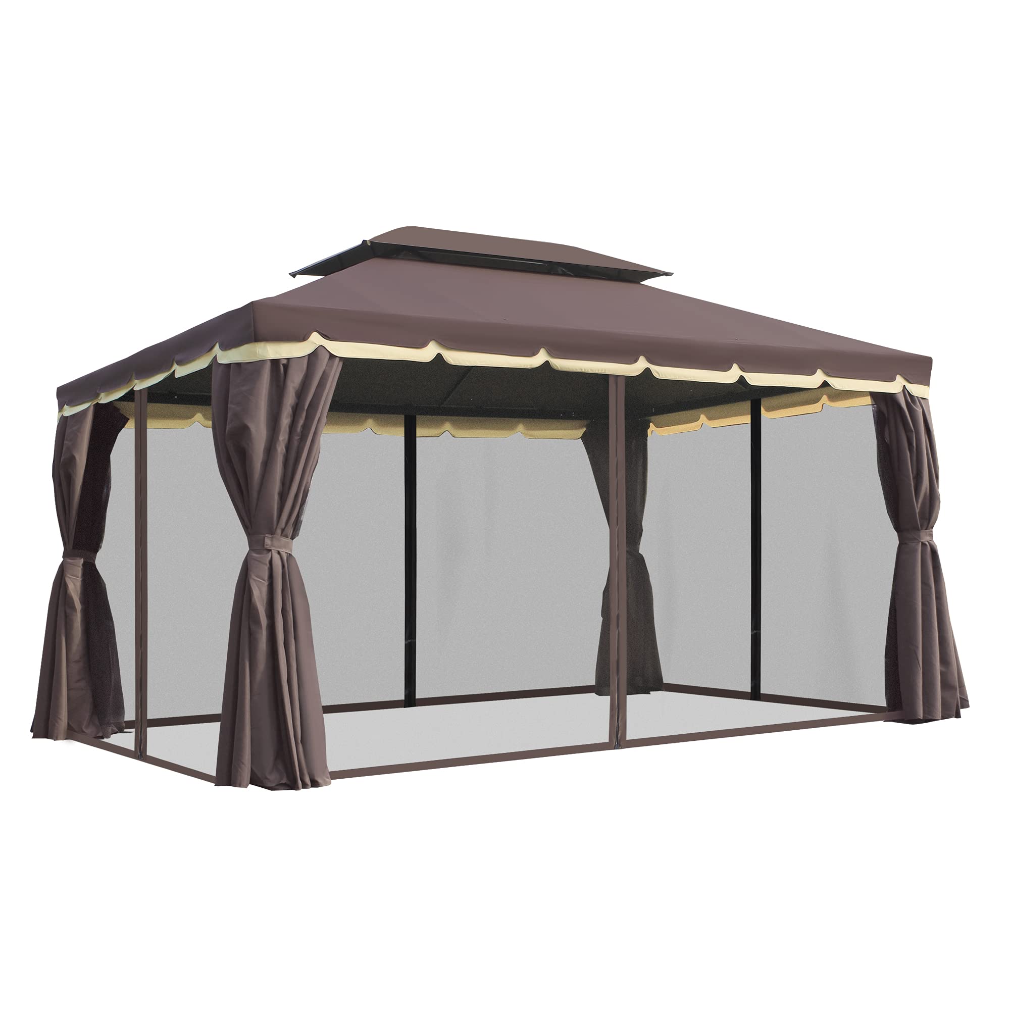 10 x 13 ft double roof aluminium frame pavilion with mesh and