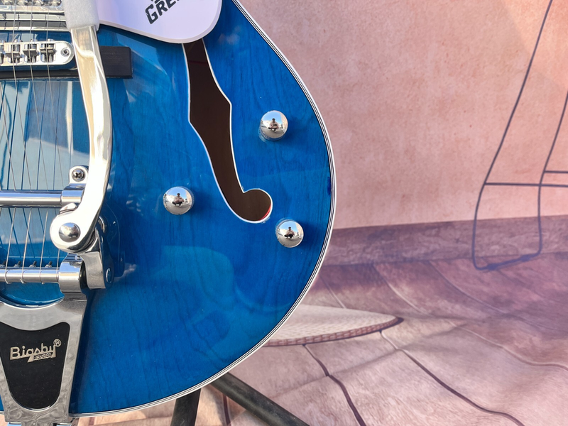 Factory 6 Strings Semi-hollow Jazz Electric Guitar Chrome Hardware